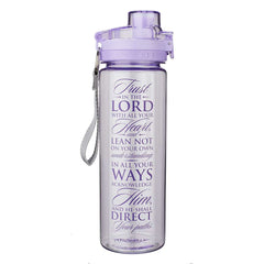 Botella plástica Para Agua - Trust In The Lord- Lila