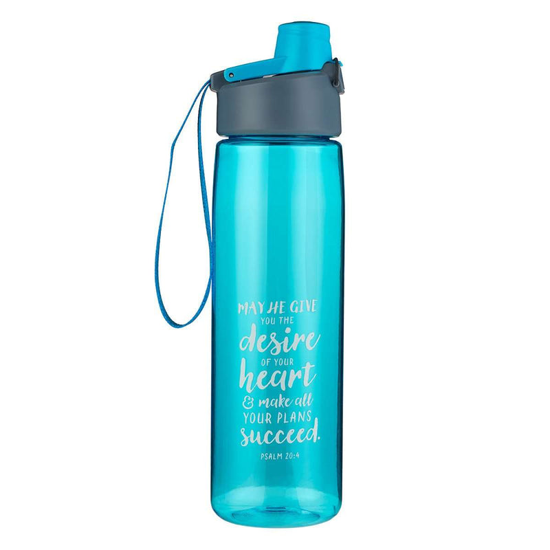 Botella plástica para agua - May He Give You All- Azul - Coffee & Jesus