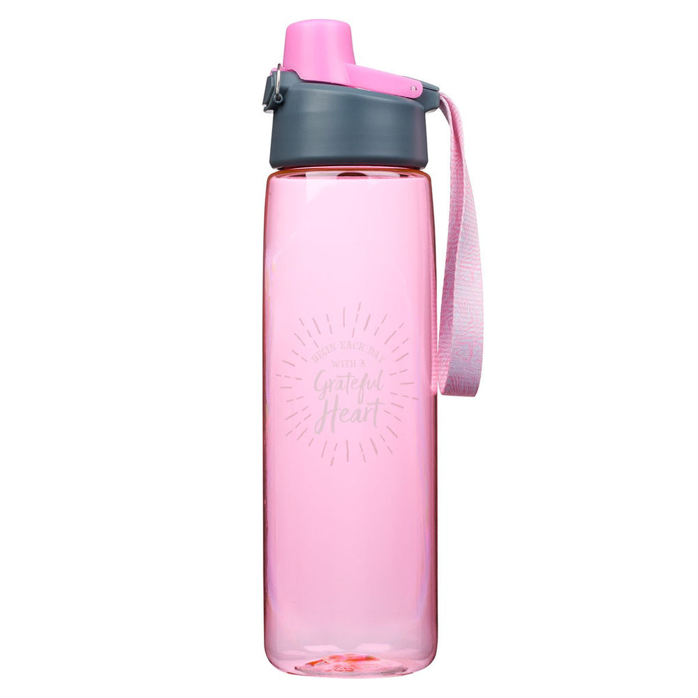 Botella plástica grateful heart rosada