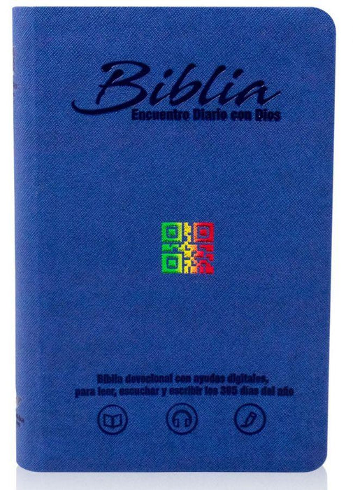 Biblia encuentro diario con Dios, azul oscuro QR - RVC - Coffee & Jesus