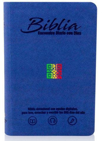 Biblia encuentro diario con Dios, azul oscuro QR - RVC