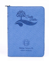Biblia de estudio color azul zipper- RVR 1995