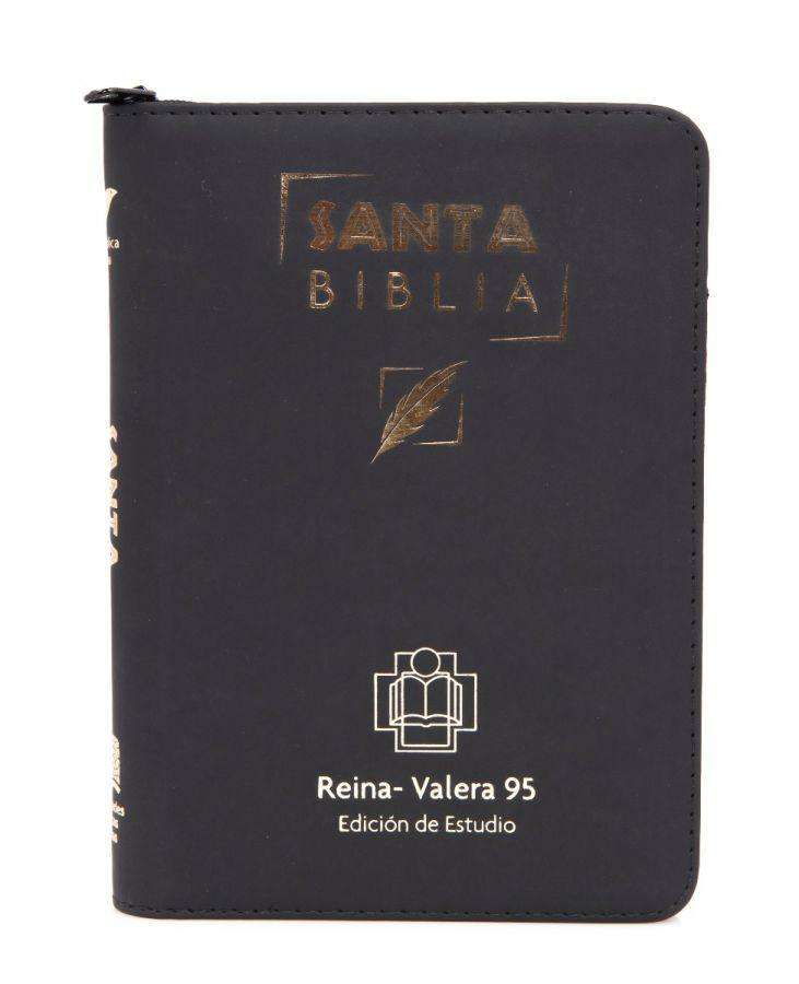 Biblia de estudio, negro canto dorado - RVR 1995 - Coffee & Jesus
