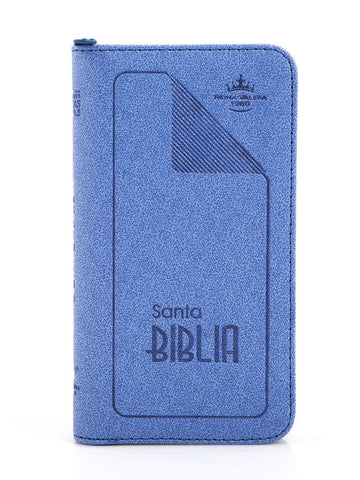 Santa Biblia RVR 1960 azul tipo billetera