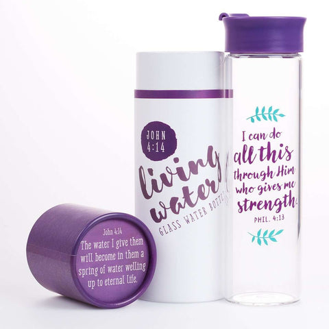 Botella de vidrio para agua - I can do all this - Morado