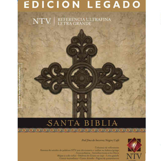 Biblia edición legado de referencia, ultrafina letra grande café y negro - NTV