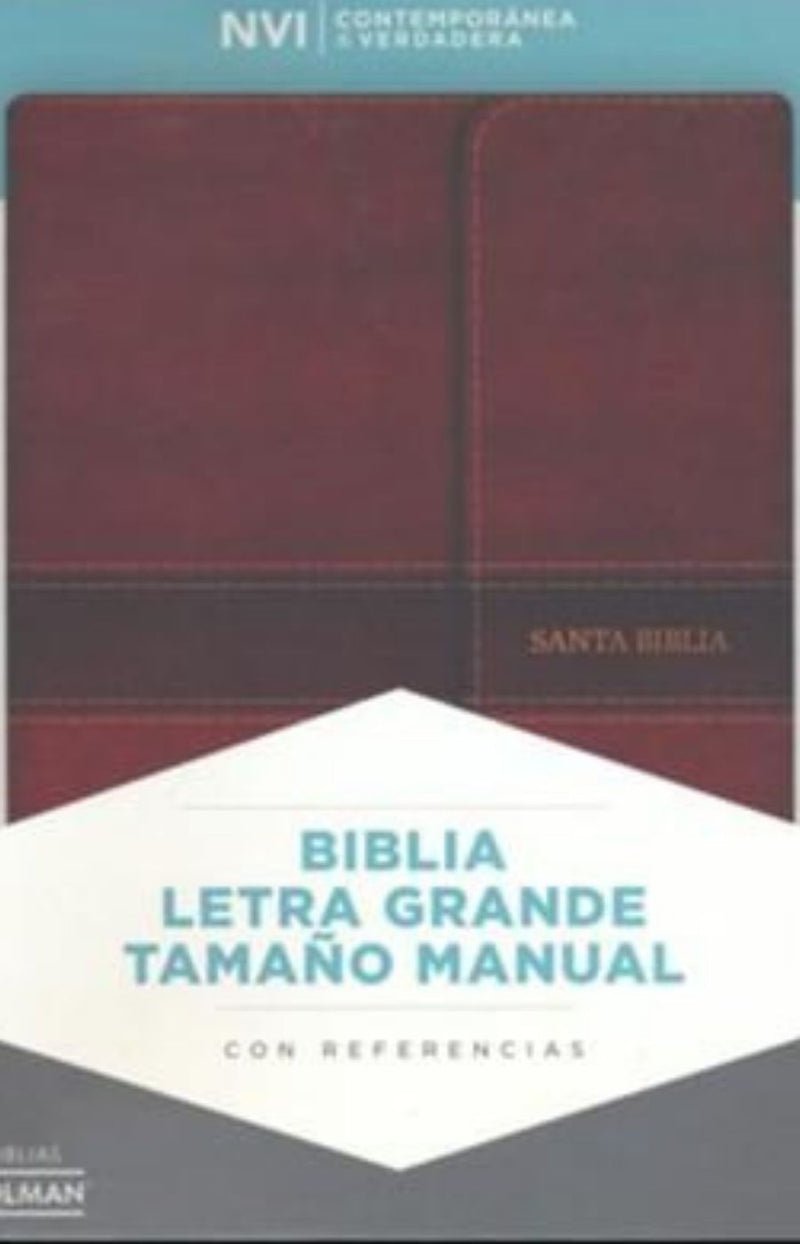 Biblia letra grande, tamaño manual, marrón - NVI