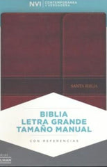 Biblia letra grande, tamaño manual, marrón - NVI