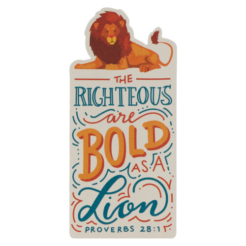 Separador The Righteous Are Bold Lion Premium Cardstock Bookmark - Proverbs 28:1