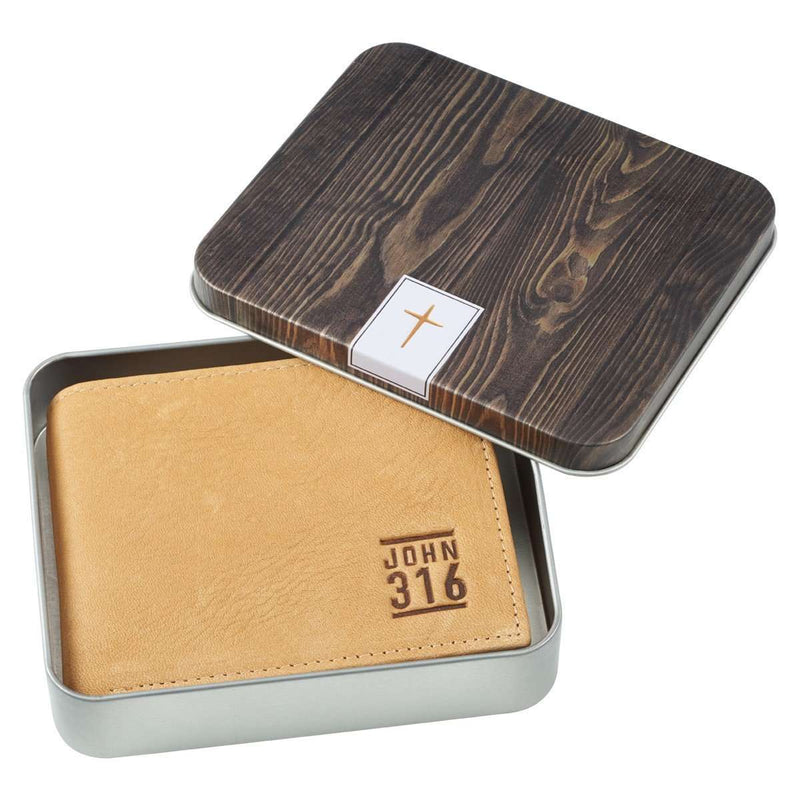 Billetera de cuero color café: Juan 3:16 - Coffee & Jesus