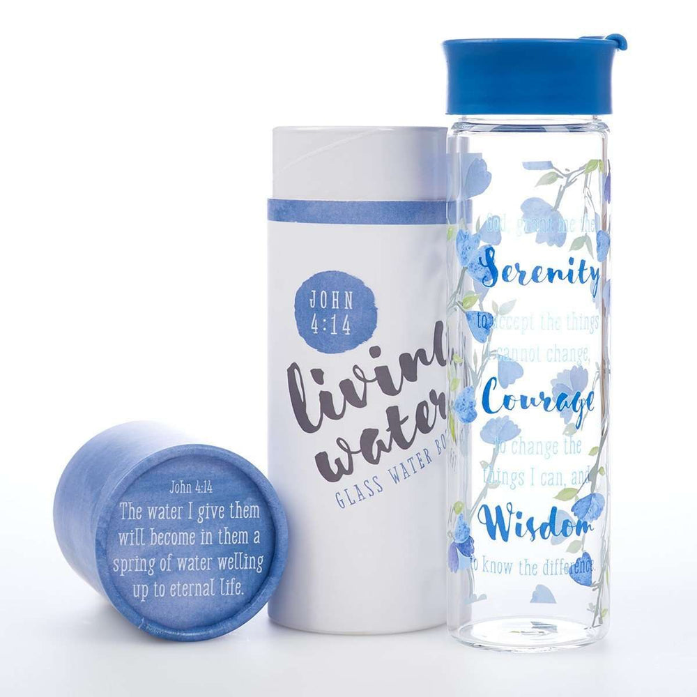 Botella para agua Serenity prayer glass