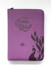 Biblia con cierre morada con índice - RVR 1960